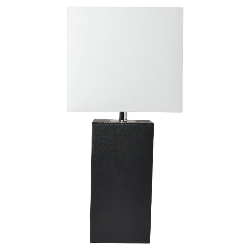 Modern Leather Table Lamp with USB and Fabric Shade - Elegant Designs, 3 of 11