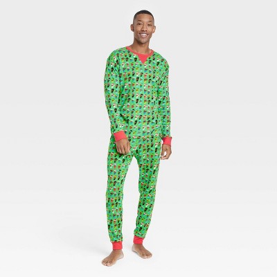 Men's Santa Print Matching Family Pajama Set - Wondershop™ Green