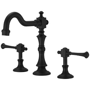 BWE 8 in. Widespread Double Handle 3 Hole Bathroom Faucet Water-Saving With Metal Drain - 1 of 4