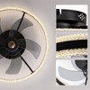 Ludomide Modern Flush Mount Ceiling Fan with Lights, 20” Low Profile Ceiling Fans with Remote and APP Control, Black Dimmable LED Ceiling Fan Light - 4 of 4