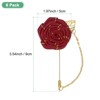 Unique Bargains Wedding Rose Men Suit Boutonnieres Lapel Pin with Gold Leaf Brooch 6 Pcs - 3 of 4