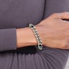Chisel Stainless Steel Antiqued and Polished Buddha 8mm Lava Stone Beaded Stretch Bracelet - 4 of 4