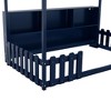 Okak Playhouse Floor Bed Twin Size with Guardrails,Kids Cottage Bed with Storage Bookshelf, Wooden House Bed Frame - 4 of 4