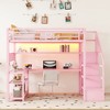 Full Size Loft Bed with Storage Shelves, Staircase and Wardrobe - 3 of 4