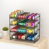LunaLulinlk 4 Tiers Stackable Can Rack Organizer, Beverage Food Can Dispenser Holder Holds up to 48 Cans for Kitchen Cabinet and Pantry (Black) - 2 of 4