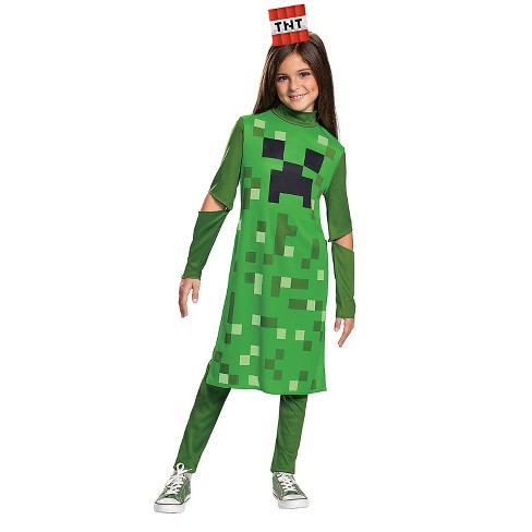 Disguise Girl's Minecraft Creeper Costume - Size 7-8 - Green : Target