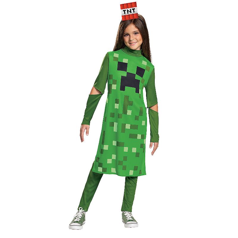 Disguise Girls' Minecraft Creeper Costume, 1 of 2