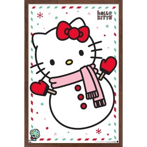 Trends International Hello Kitty: 17 Holiday - Build A Snowman Framed Wall Poster Prints - 1 of 4