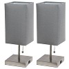2pk Petite Stick Lamps with USB Charging Port and Fabric Shades - Simple Designs - 3 of 4