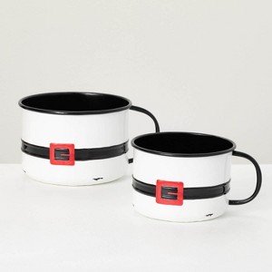 Santa Belt Container Multicolor 6.25" Metal Set of 2 - 1 of 4
