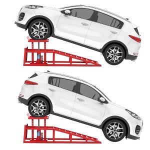 TROPOW 2 Pack Hydraulic Car and Truck Service Ramps,Adjustable Lift Height 9.8" to 16.21", ,Vehicle Auto Garage (5T) - 1 of 4