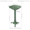 Sunnydaze Autumnal Leaf Cast Aluminum Metal Bird Bath - Green Patina - 11.75" - 3 of 4