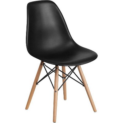 Elon Series Plastic Chair with Wooden Legs  - Riverstone Furniture Collection