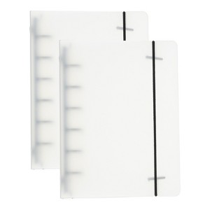 Unique Bargains PP Waterproof Frosted 6 Ring Round Binder Cover for Meeting Folder 2 Pcs - 1 of 4