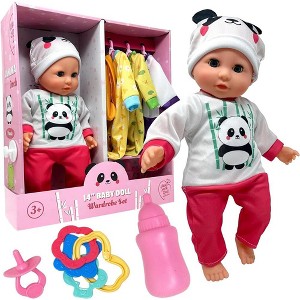 The New York Doll Collection Soft Body Baby Doll With Accessories & 4 Sets Of Animal Outfits - 1 of 4