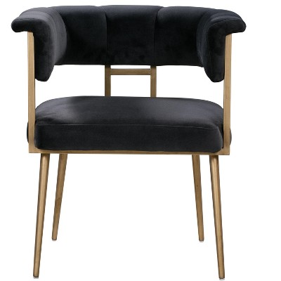 Gray Velvet Upholstered Arm Chair with Tapered Legs