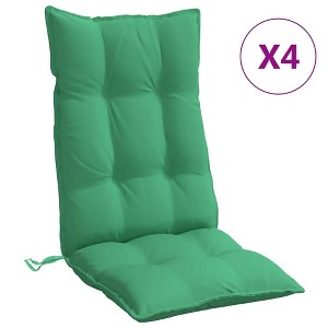 vidaXL Highback Chair Cushion Set of 4 Green - 1 of 4