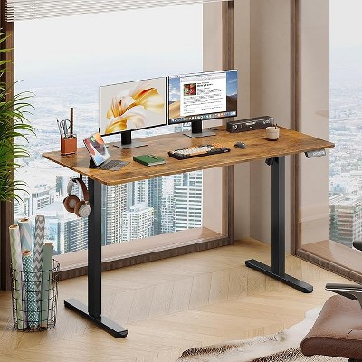 GALAXHERO 55 x 28 Inch Electric Standing Desk, Adjustable Height Sit-to-Stand Desk with 3 Memory Presets, Ergonomic Computer Desk for Home Office