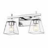 Lauren Modern 2-Light Vanity Sconce - Dimmable, Damp Rated, Clear Glass Shades - 4 of 4