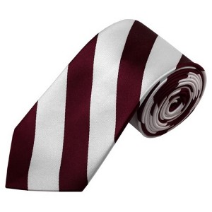 Men's 2.75 W And 58 L Inch With 0.75 Inch Stripe Width College Stripe Slim Woven Necktie - 1 of 3