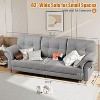 Couches for Living Room, 84 Inch Minimalist Comfy Teddy Velvet Sofa with 2 Removable Pillows, Curved Armrests, Side Pockets Included - 2 of 4