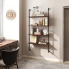 Costway 4-Tier Ladder Shelf Bookshelf Industrial Wall Shelf w/Metal Frame Rustic Brown - 2 of 4