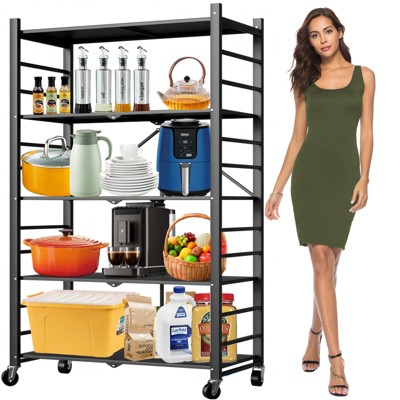 Musment 4-5 Tier Storage Shelves Foldable metal shelves Garage Shelving Units