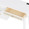 KTMBDW 39" Vanity Desk with Mirror and Lights, Bohemian Style Makeup Table Set with Power Outlet and Stool, 4 Storage Drawers - 4 of 4