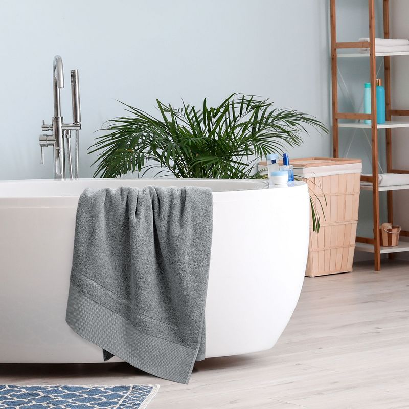 PiccoCasa Soft 100% Combed Cotton 600 GSM Highly Absorbent for Bathroom Shower Bath Towel Set, 2 of 5