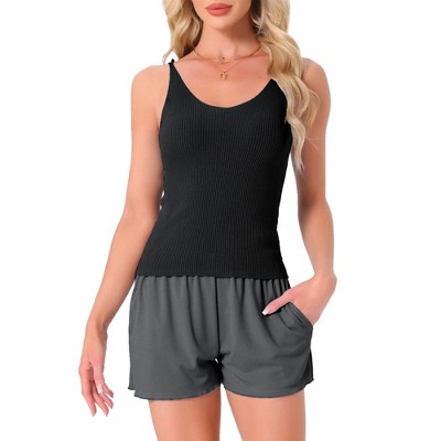 INSPIRE CHIC Women's Loungewear Sleeveless Soft V Neck Cami Soild Casual Sleepshirts