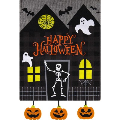 Briarwood Lane Haunted House Halloween Burlap House Flag 28" x 40