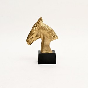 TopComfy Decorative Object Gold Polished Aluminum Horse Sculpture Elegant Table Accent for Home Decor, Gold, 10"*6"*10.75" - 1 of 4