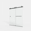 Cesicia 55-59x72 inches Matte Black Double Sliding Shower Door - 2 of 4