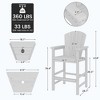 Modern HDPE 2-Person Bar Stool Set - Durable and Stylish High Counter Stools for Patio - 3 of 4