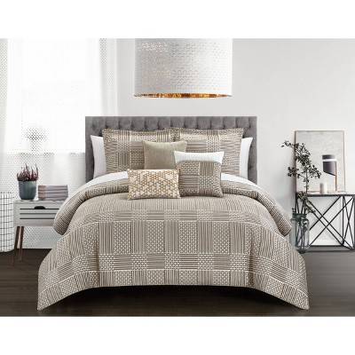 6pc Queen Jodi Comforter Set Beige - Chic Home Design