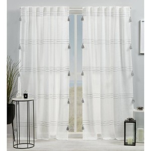 Demi Light Filtering Curtain Panel with Tassels - Exclusive Home - 1 of 4