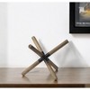 HomeRoots 6" Brown Metal And Wood Modern Abstract Tabletop Sculpture - 2 of 4