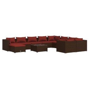 vidaXL Garden Lounge Set Brown PE rattan Large Modular - 1 of 4