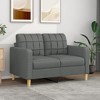 vidaXL Dark Gray 2-Seater Sofa with Polyester Fabric, Metal Frame, and Comfortable Padding - Compact Design for Modern Home Styles - 2 of 4