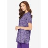 Roaman's Women's Plus Size Print Notch Neck Soft Knit Tunic - 4 of 4