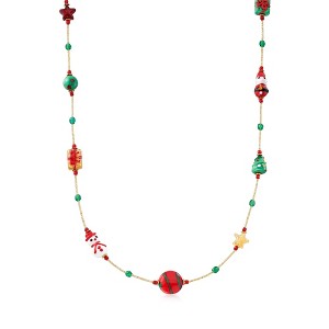 Ross-Simons Italian Multicolored Murano Glass Bead Christmas Necklace - 1 of 3