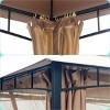 10x12ft Grill Gazebo, Galvanized Steel Canopy, with Mosquito Netting and Curtains for Patio and Backyard Use - Coolbibila - 3 of 4