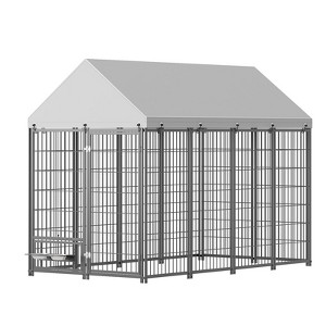 Racxily Large Dog Kennel Outdoor Pet Pens Dogs Run Enclosure Animal Hutch Metal Coop Fence with Roof Cover - 1 of 4