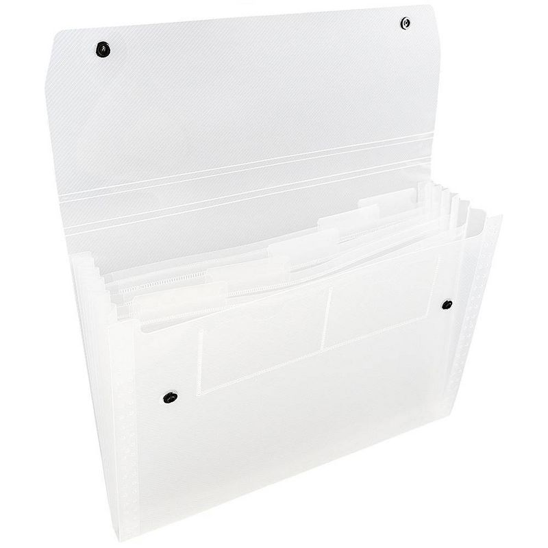 JAM Paper 9" x 13" 6 Pocket Plastic Expanding File Folder with Snap Closure - Letter Size - Clear, 1 of 6