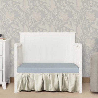 Dream On Me Snuggles Breathable Extra Firm Fiber Portable and Mini Crib Mattress in Blue Mist