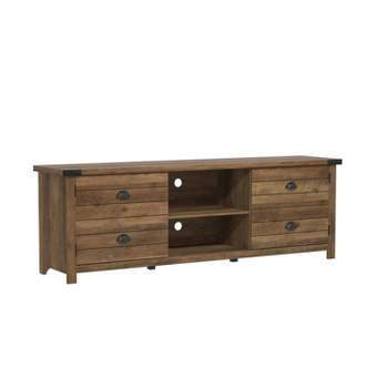 70" Prestwick Gaming Ready Wood TV Stand for TVs up to 78" with 2 Doors and Shelves  Knotty Oak Top - Hillsdale Furniture