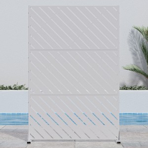 SpassWay 47" x 72" White Metal Garden Trellis Privacy Screen Indoor Outdoor Room Divider Lattice Panel - 1 of 4