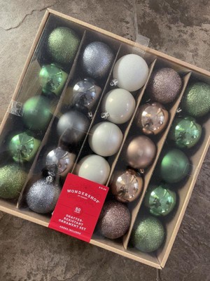 50ct Shatter-resistant Round Christmas Tree Ornament Set - Wondershop ...