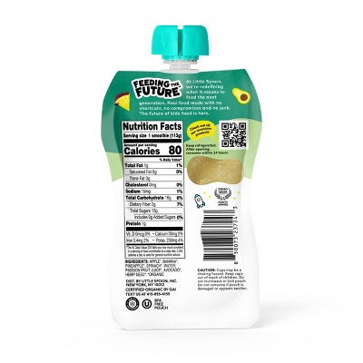 Little Spoon Tropical Avocado Greens Organic Kids' Smoothie - 4oz Refrigerated Pouch