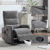 360° Swivel Manual Recliner Chair with Heat & Massage, Swivel Rocker Recliner with Handle Recline, Faux Leather/Linen Upholstery - 3 of 4